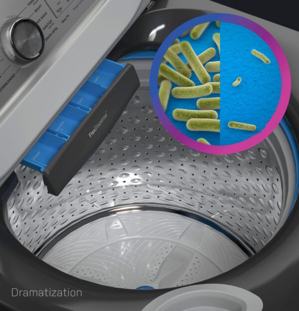General Electric ENERGY STAR 5.0 cu. ft. Capacity Washer with Smarter Wash Technology and FlexDispense - Image 4